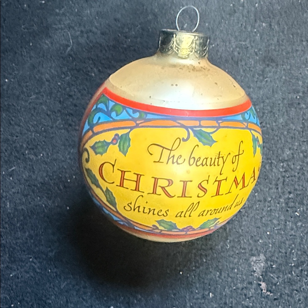 Rare 1979 Hallmark JOY Ornament - Stained Glass Design